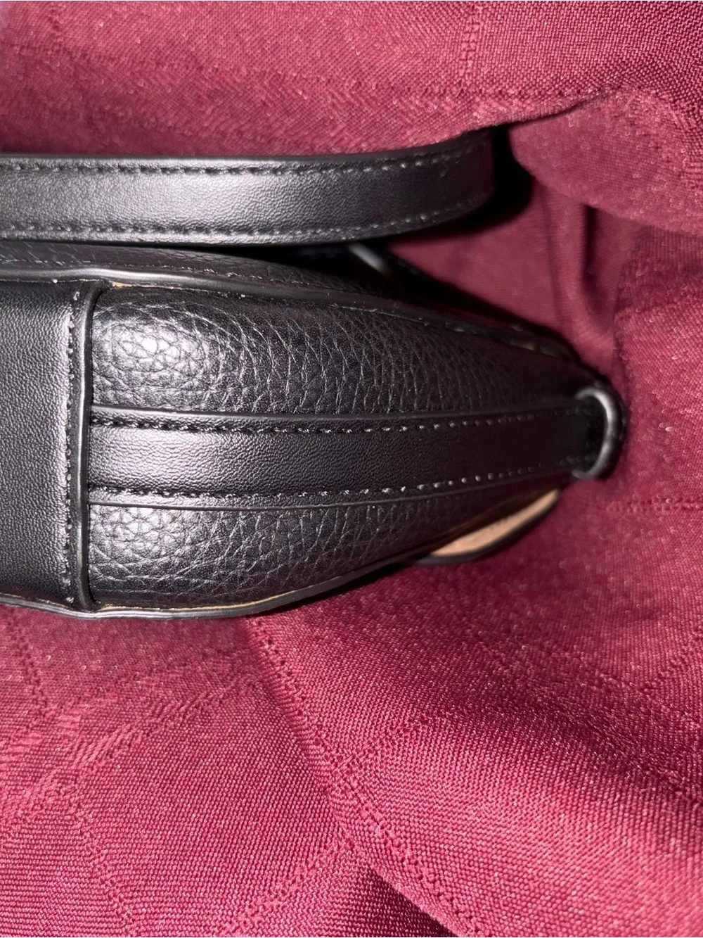 Michael Kors Black Pebbled Leather Crossbody Saddle Bag